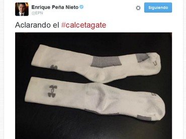 Peña Nieto aclara confusión con sus calcetines