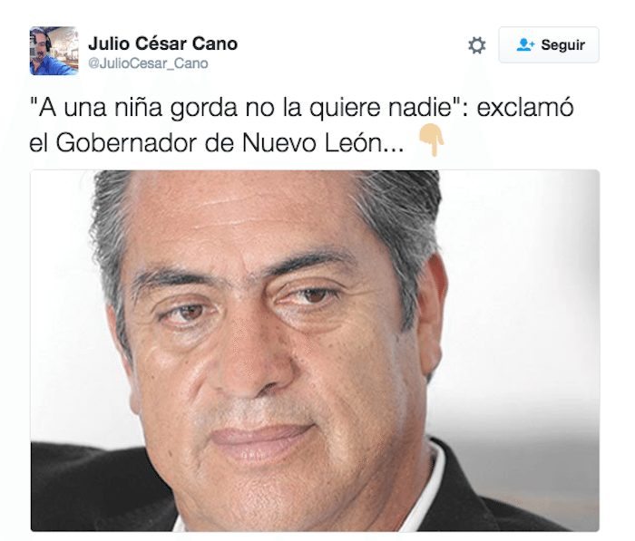 “A las niñas gordas nadie las quiere”, dice “El Bronco” a padres; pide combatir obesidad con la verdad