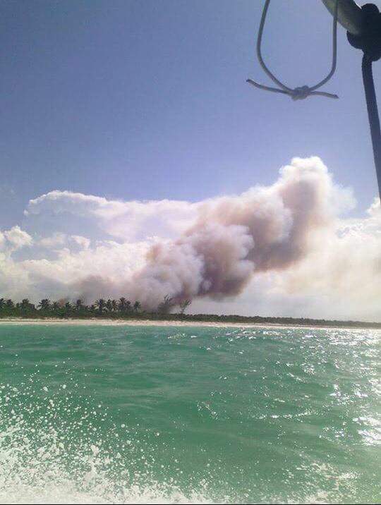 Incendio en Holbox