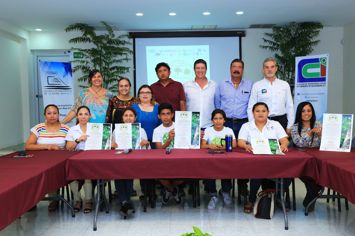 Banderazo al Primer Foro Nacional de Arboricultura Tropical en Solidaridad