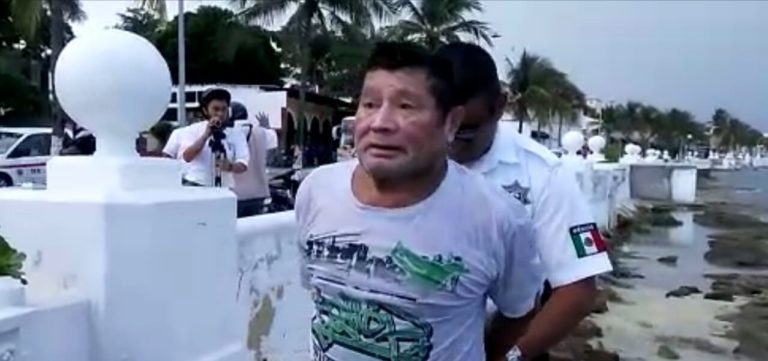 Pescador furtivo Cozumel 2017