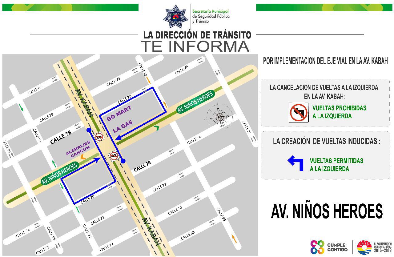 Prohíben más vueltas a la izquierda en la Kabah