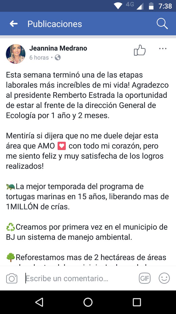 Caso Solaris cuesta cabeza de Jeannina Medrano en Ecología