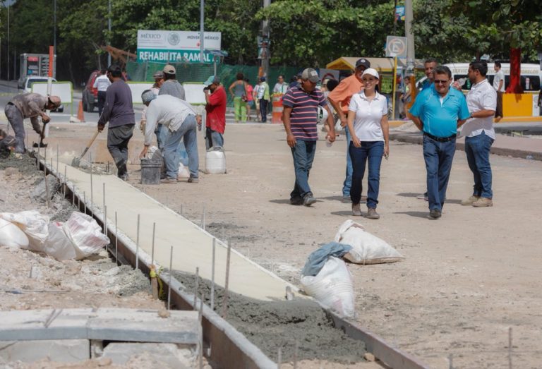 Avanzan a paso firme obras en el Casco Antiguo de Puerto Morelos