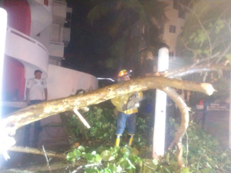 Provoca tormenta eléctrica sobrecarga en cableado de energía eléctrica en Puerto Morelos