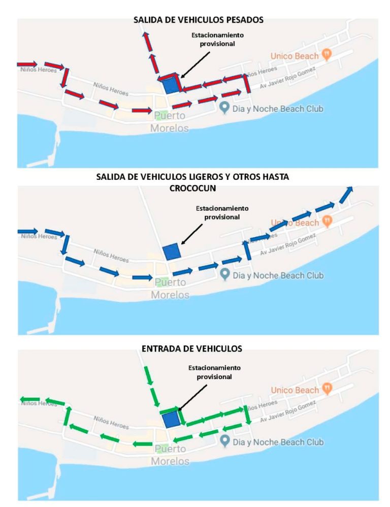 Obras de modernización en Puerto Morelos, afectarán el tráfico a partir de mañana