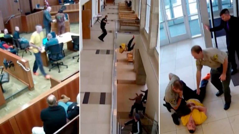 Preso intenta suicidarse en plena audiencia (Video)