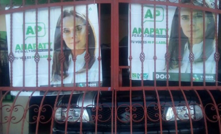 Gente de Ana Paty Peralta coloca sin permiso propaganda en casas