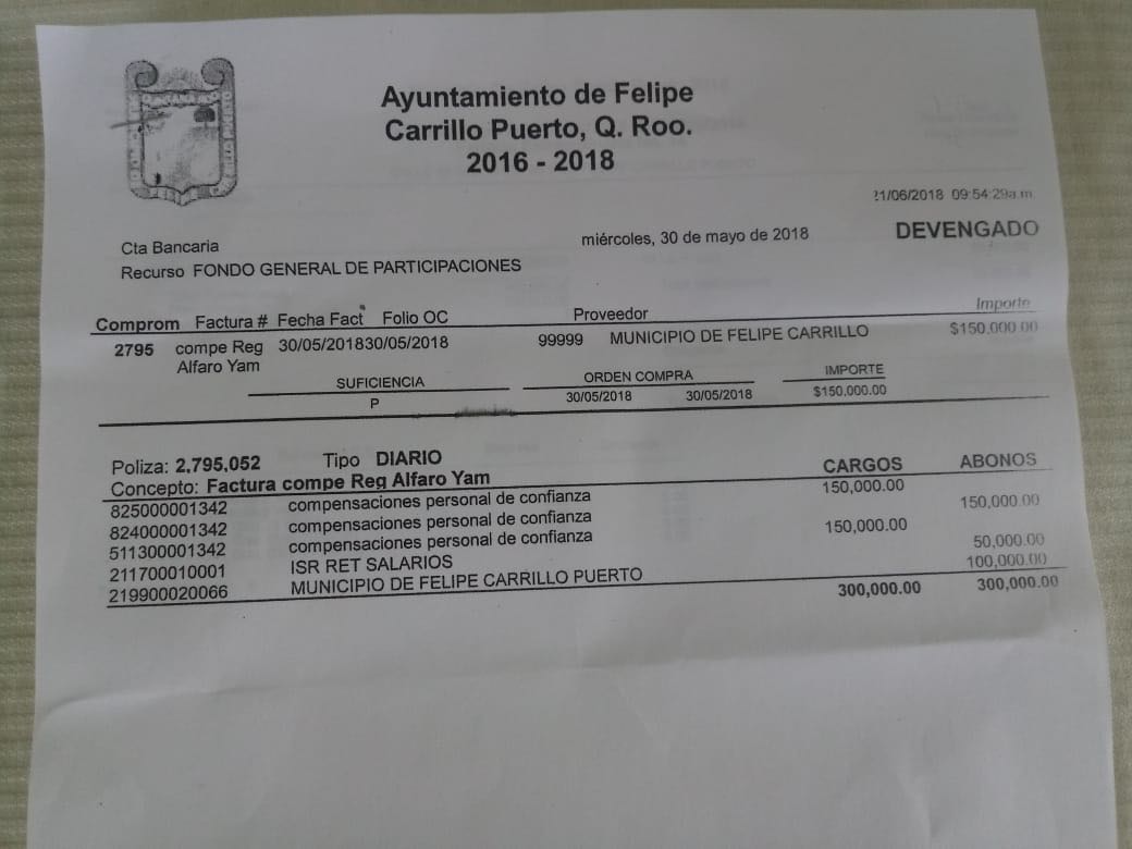 Paga Paoly Perera compensaciones de 300 mil pesos a dos funcionarios