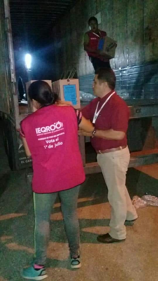 Llega material electoral en José María Morelos