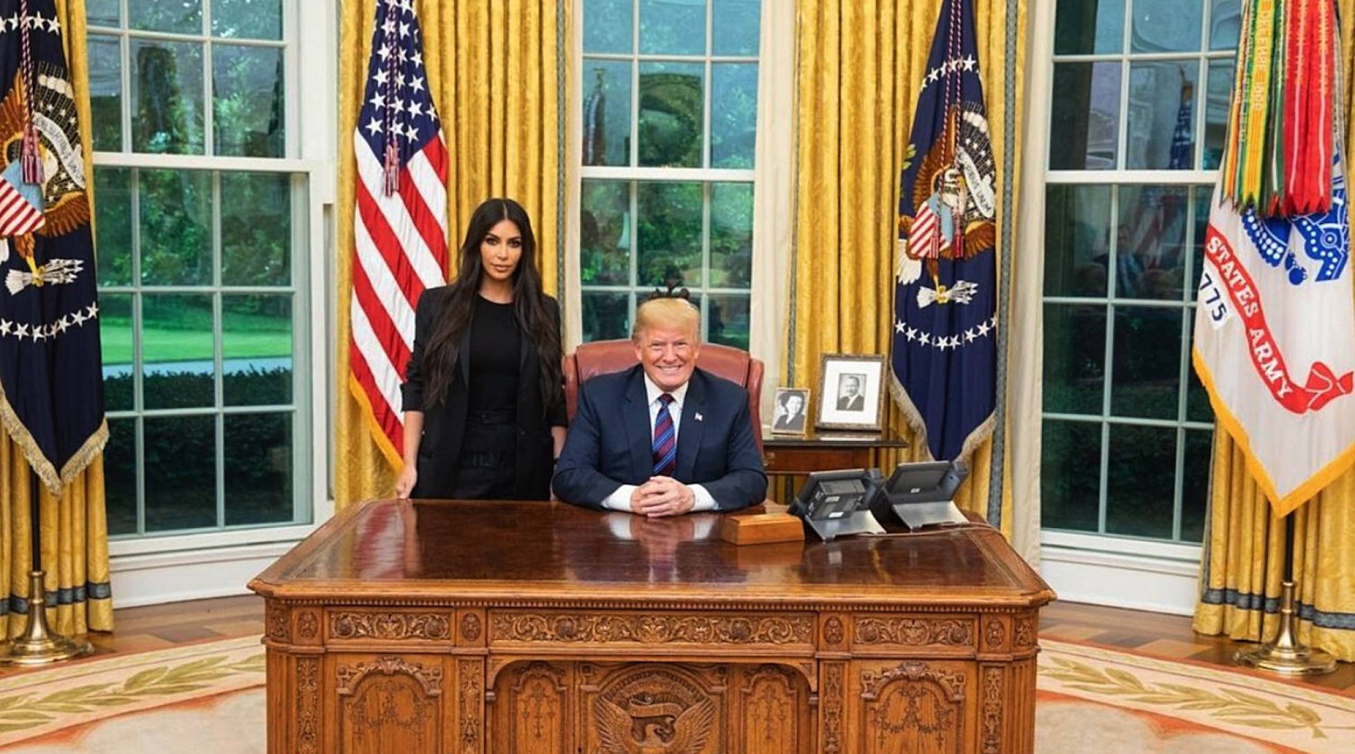 A petición de Kim Kardashian, Donald Trump perdona cadena perpetua a una mujer