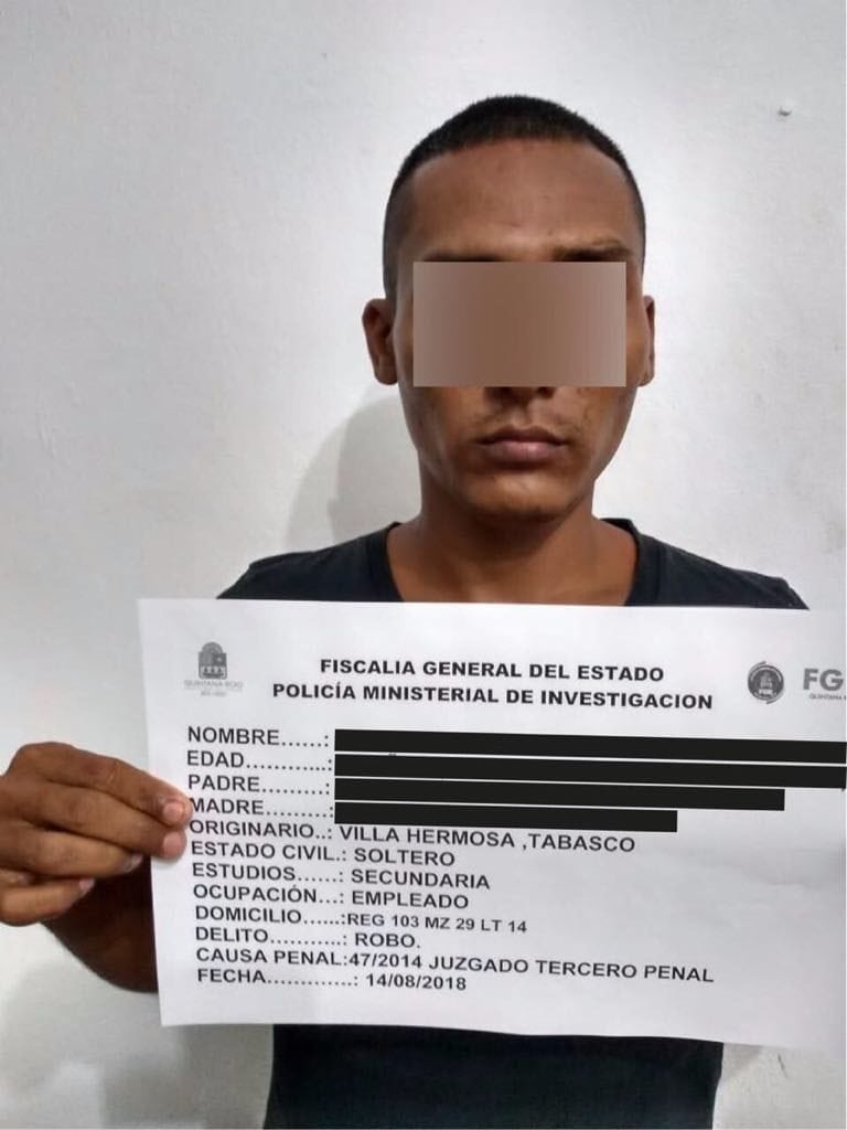 Cometió robos en Cancún pero fue detenido en Progreso, Yucatán