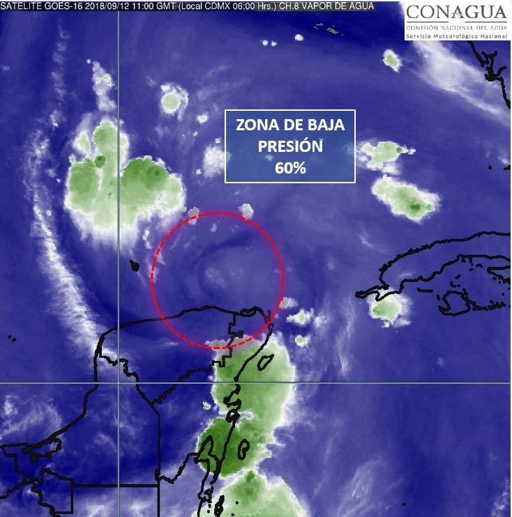 Seguirán lluvias en la Península de Yucatán ante posible desarrollo ciclónico