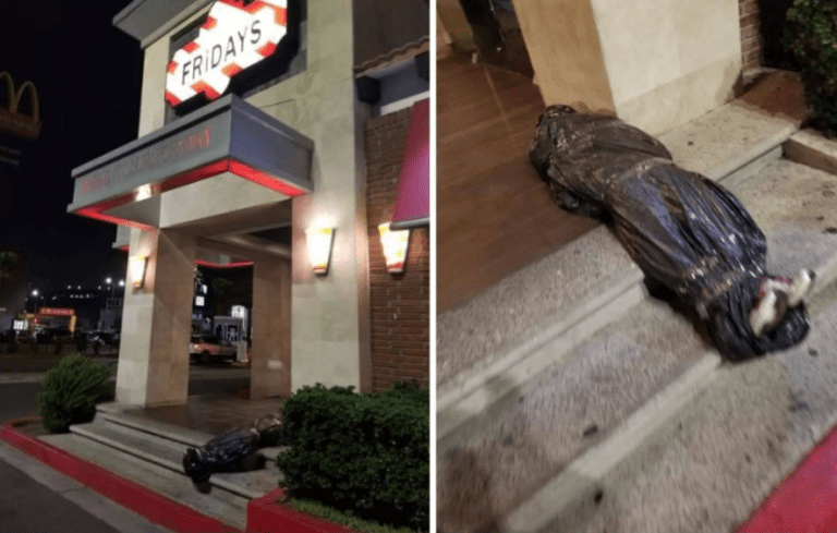 Pone restaurante a “ejecutado” como decoración de Halloween