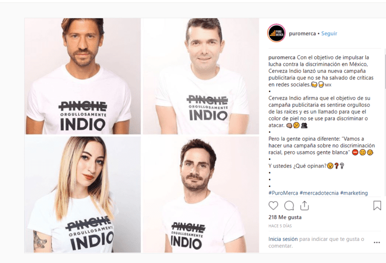 Campaña publicitaria “antirracista” de Indio, indigna en redes sociales