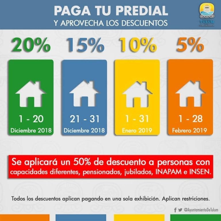 Tulum ofrece hasta el 50% de descuento en predial 2019