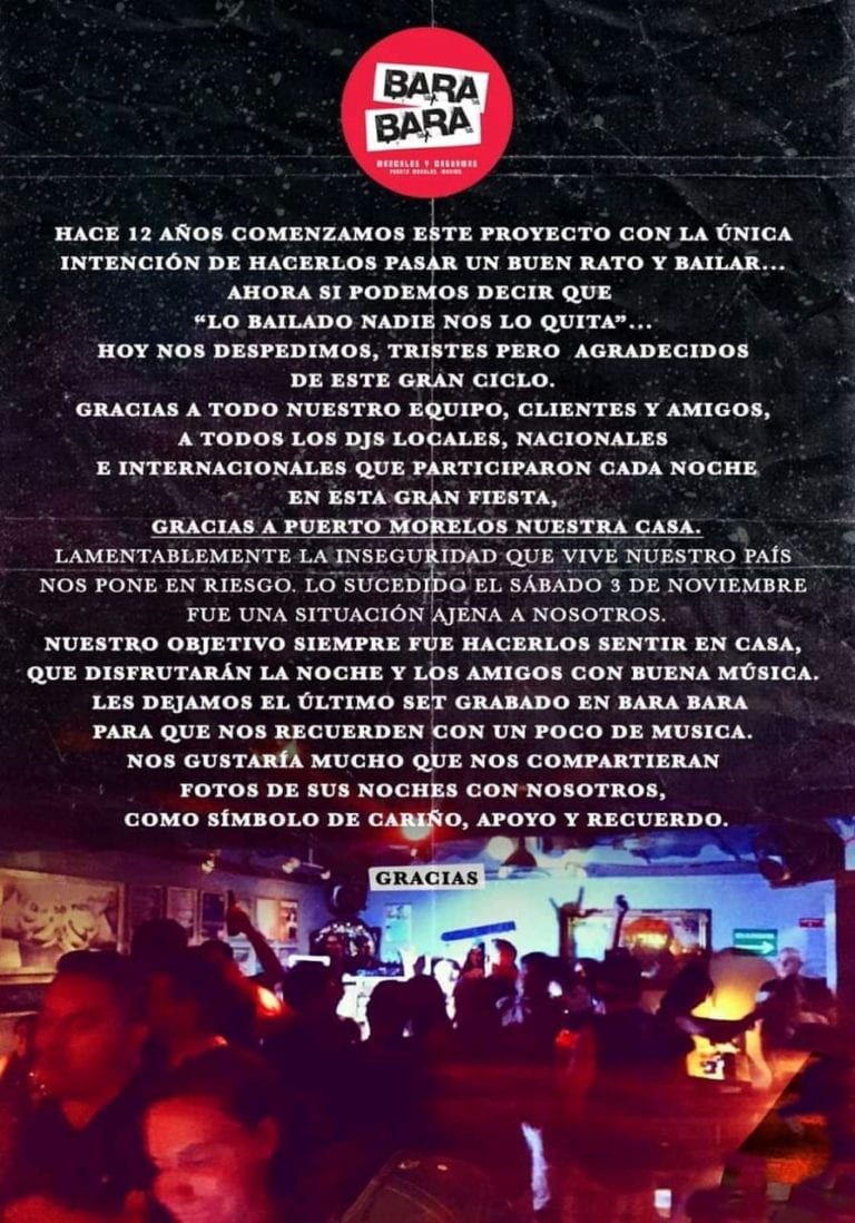 Cierra bar de Puerto Morelos por inseguridad