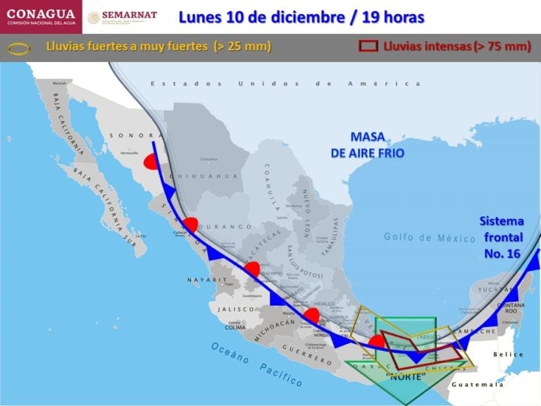 Llega el frente frío 16 a Quintana Roo