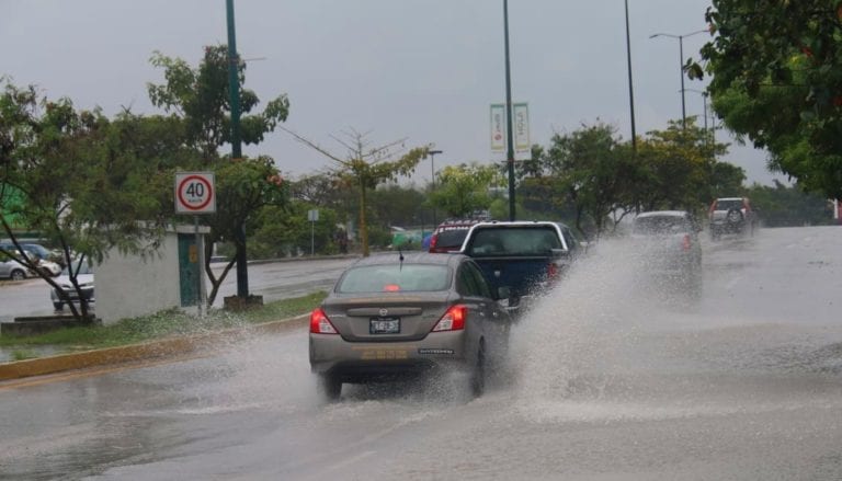 Fuertes lluvias provocaron inundaciones y caída de árboles en Playa del Carmen