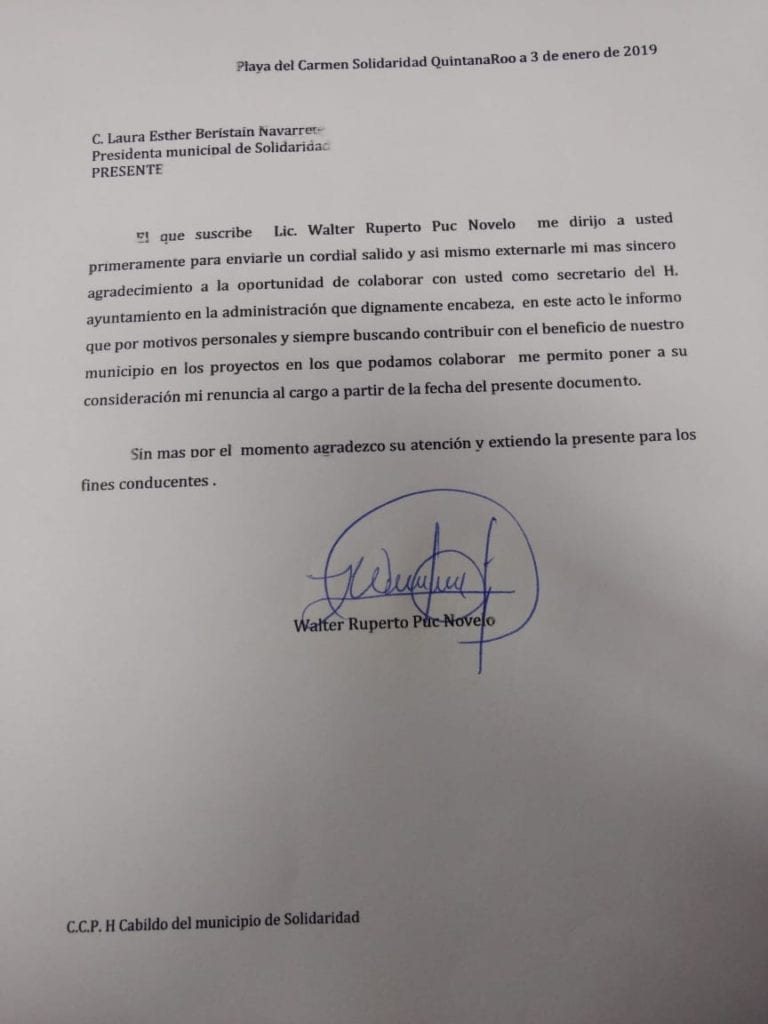 Walter Puc renuncia a la secretaría general de Solidaridad