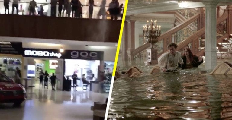 Músicos tocan canción de “Titanic” mientras se inunda centro comercial