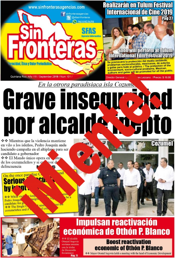 “Sin Fronteras” miente: Intenta desprestigiar a Cozumel