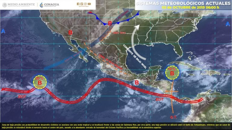 Clima: Zona de baja presión podría llegar al estado la noche del jueves