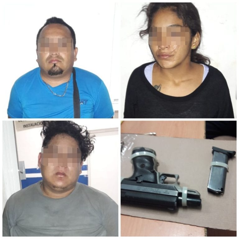 Detienen a tres sujetos con arma en Playa del Carmen