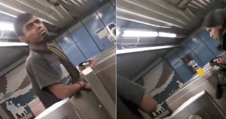 (Video) sujeto pide “cooperación voluntaria” a usuarios para entrar al metro de la CDMX