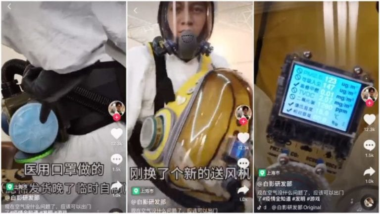 Papá crea cápsula para proteger a su bebé de coronavirus al transportarlo en China