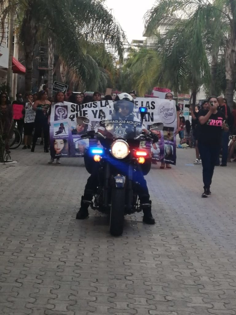 Garantiza policía protección durante marcha contra la violencia en Playa