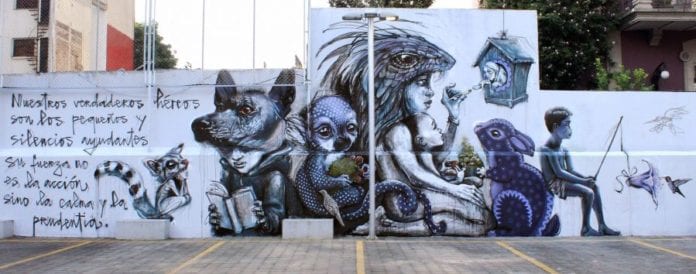 Mural urbano covid 19