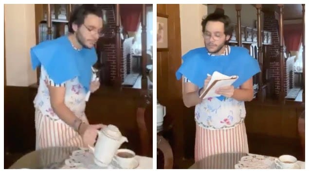 Paco de Miguel imita a meseras de Sanborns