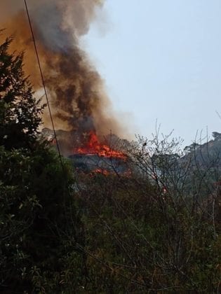 Incendio en Tepoztl&aacute;n, Morelos