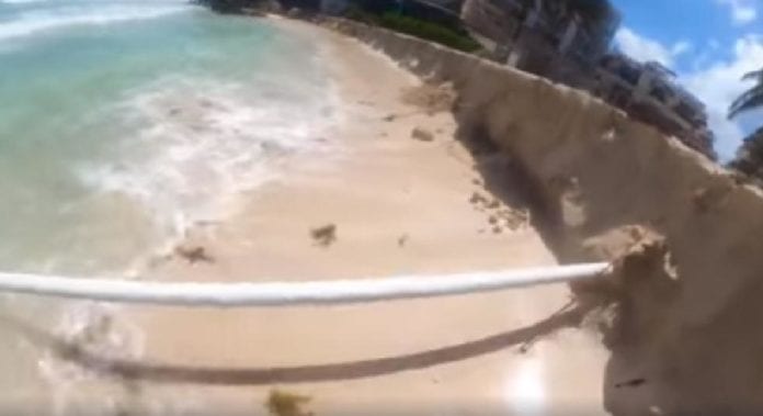 Los ductos que se pueden ver en Solidaridad por la erosión