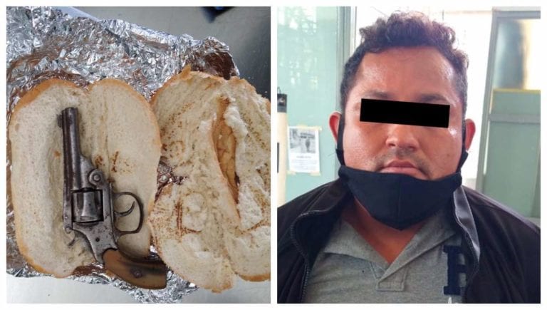 Hombre es detenido por ocultar una pistola dentro de un bolillo en la CDMX