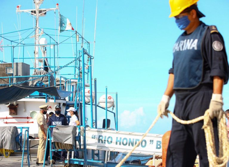 Limpieza de sargazo en Puerto Morelos se realiza junto a SEMAR y el Gobierno del Estado