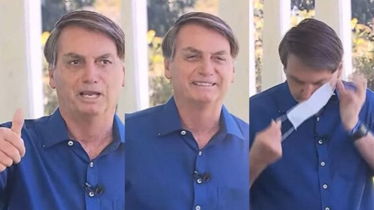 Es exclusivo de ‘Gays’: Bolsonaro se quita el cubrebocas y lo demandan