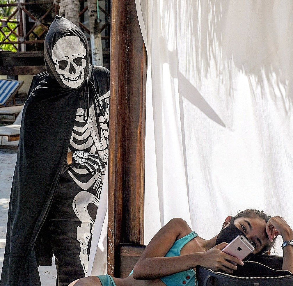 "La muerte" visitó las playas de Puerto Morelos. Foto: El DatoMX