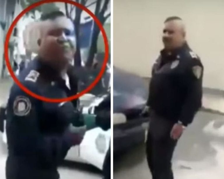 ¡VIDEO! Policía escupió en la cara a una mujer durante discusión en la Narvarte
