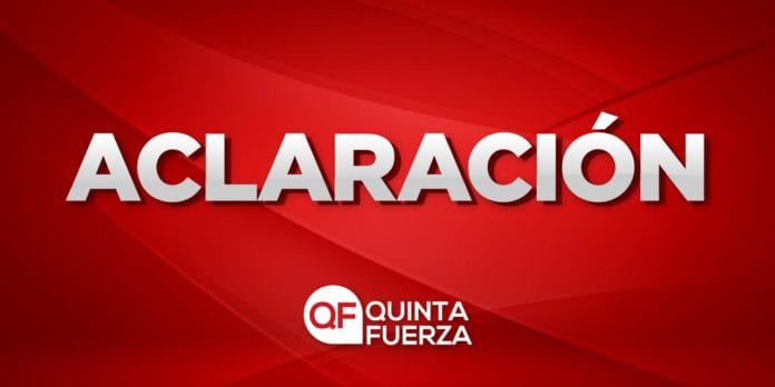 ACLARACION QUINTA FUERZA