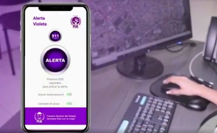 La Fiscalía General del Estado ha lanzado hoy una aplicación telefónica, llamada “Alerta Violeta”, para que mujeres puedan pedir auxilio en caso de sufrir violencia, con tocar solo un botón. Por ahora solo estará disponible para Cancún.