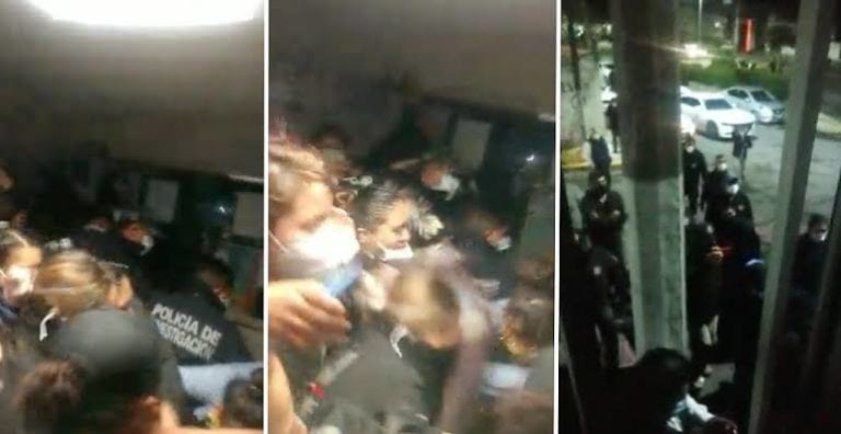 Video: Desalojan a mujeres manifestantes que tomaron oficinas de la CNDH en Ecatepec