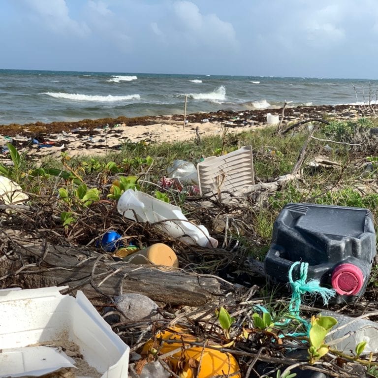 Recala basura plástica de al menos 11 países a playas del Caribe Mexicano