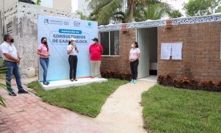 Inauguran nuevos consultorios construidos con sargabocks en Puerto Morelos