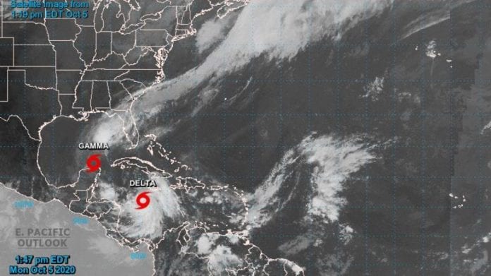 El Centro Nacional de Huracanes informó la tormenta tropical “Delta” está a punto de transformarse en un huracán categoría 1, además de llevar una trayectoria que la haría tocar tierra en el norte de Quintana Roo.