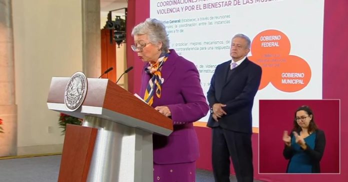 La secretaria de Gobernación de AMLO dijo este día que la 4T es feminista