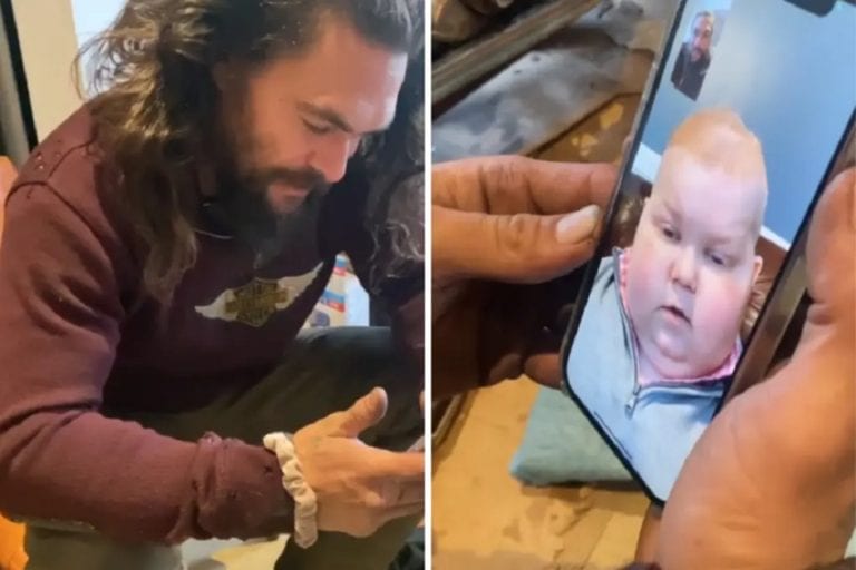 Video: Sorprende Jason Momoa a un niño seguidor de ‘Aquaman’ que tiene cáncer