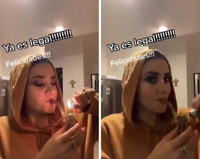Diputada fuma pipa para celebrar la despenalización del cannabis y le cierran cuenta de TikTok