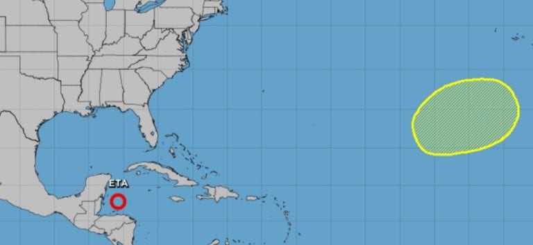 Sin duda esta Temporada de Huracanes resulta altamente activa, pues a unos días de la formación de "Eta", ahora surge una nueva zona de baja presión en el Atlántico, con 20% de probabilidad de evolucionar.